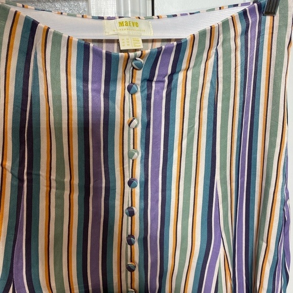 Anthropologie | Maeve Striped Button Freya Midi Skirt - Picture 6 of 10